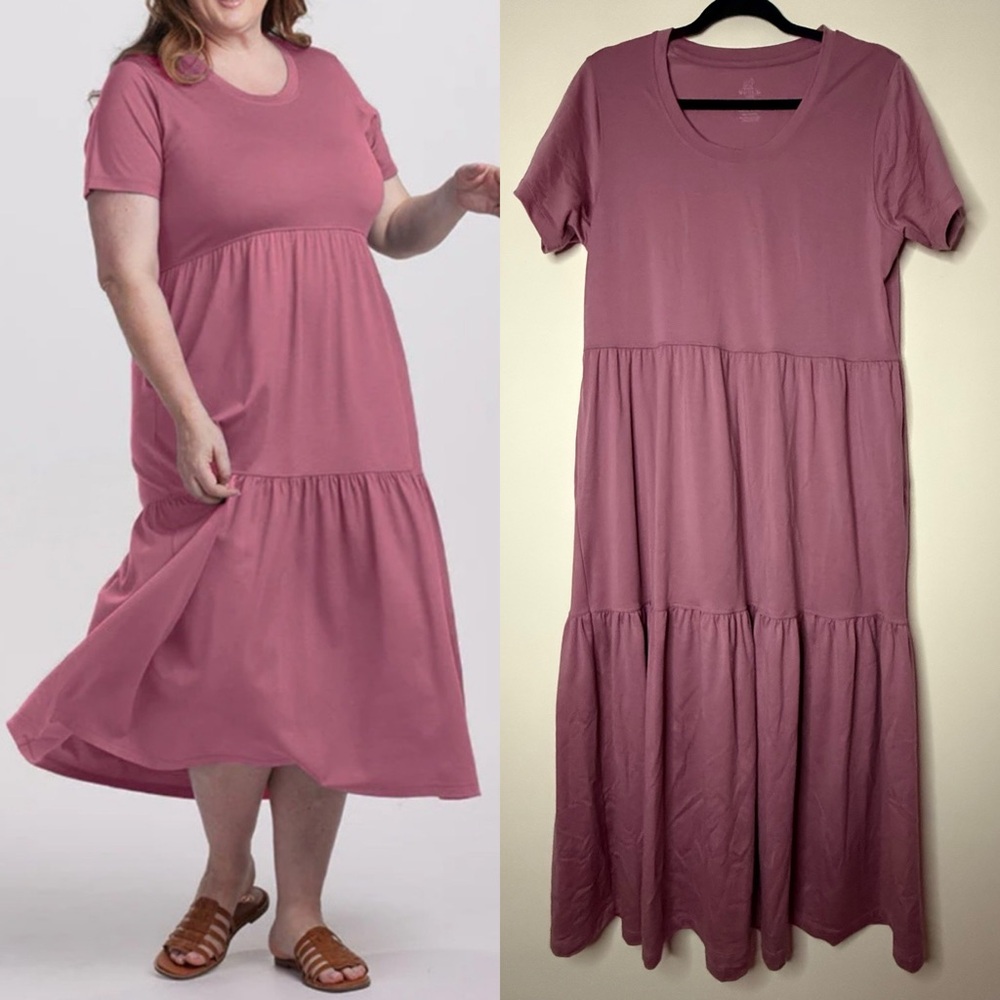 Women's Mauve Tiered Maxi Dress - Brand Unknown